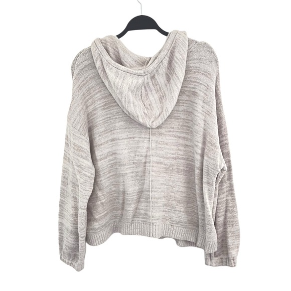 Soma SomaWKND Marshmallow Knit Hoodie Light Gray Fluffy Soft Cardigan Sweater XL - Picture 4 of 9